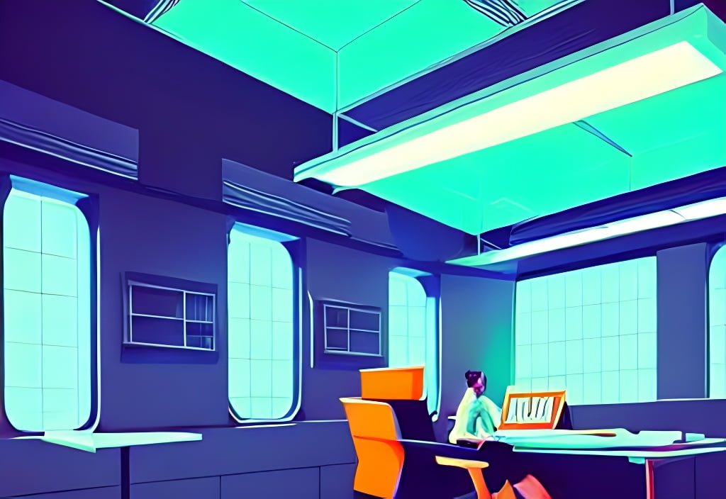 lush and luxurious futuristic hipster office inter 2